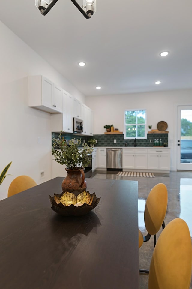 dining room with sink