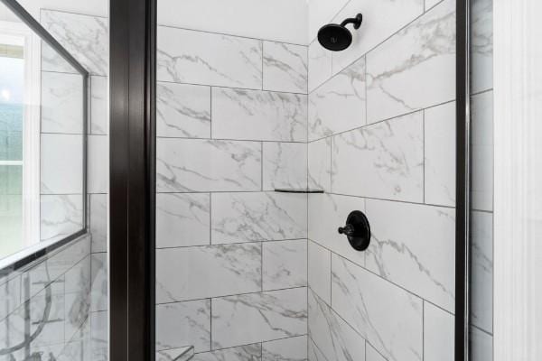 details with tiled shower