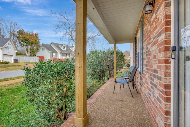 view of patio with a porch