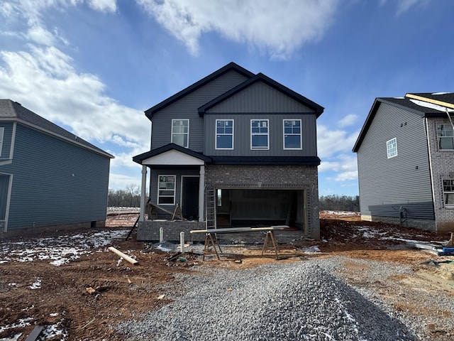 view of front facade with a garage