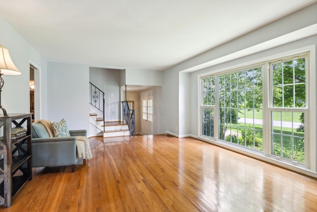 living room featuring hardwood / wood-style flooring