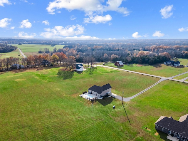 drone / aerial view featuring a rural view