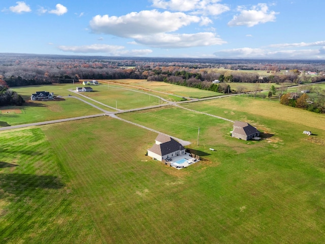 aerial view with a rural view