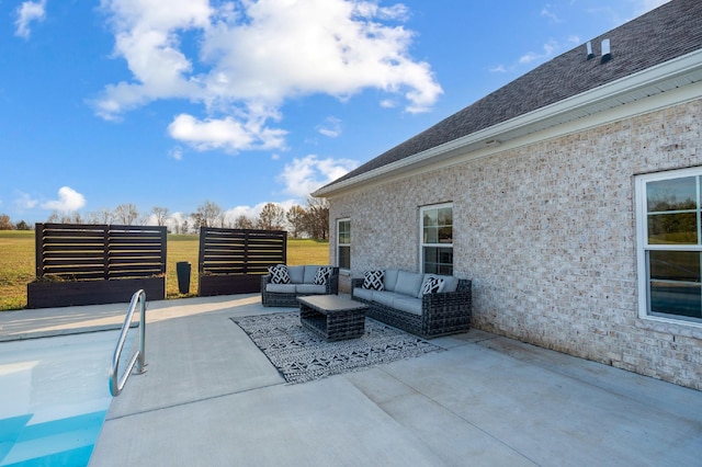 view of patio with an outdoor hangout area