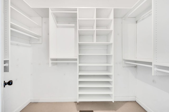 spacious closet with carpet floors