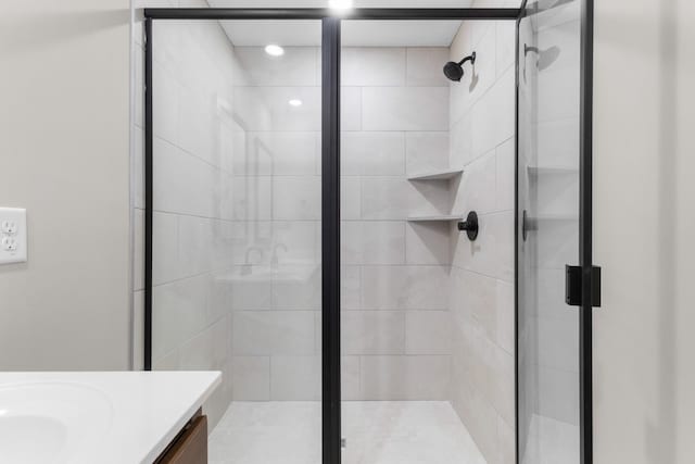 130 Anderson Pl, Clarksville, TN 37042 - full bath with recessed lighting, a shower stall, and vanity