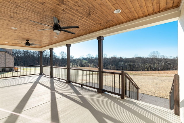 view of patio / terrace with ceiling fan