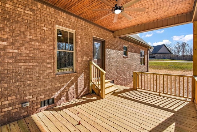 deck with ceiling fan