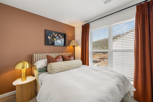 bedroom with carpet floors