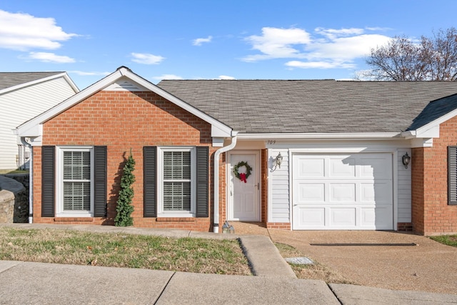 ranch-style home with a garage