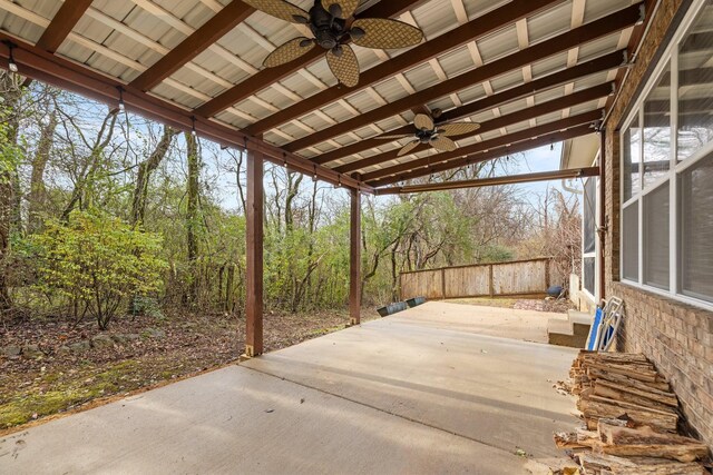 view of patio / terrace with ceiling fan