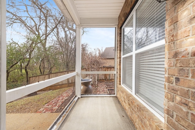 view of unfurnished sunroom