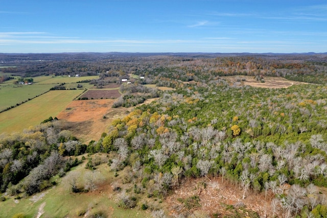 aerial view featuring a rural view