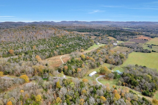 bird's eye view featuring a mountain view