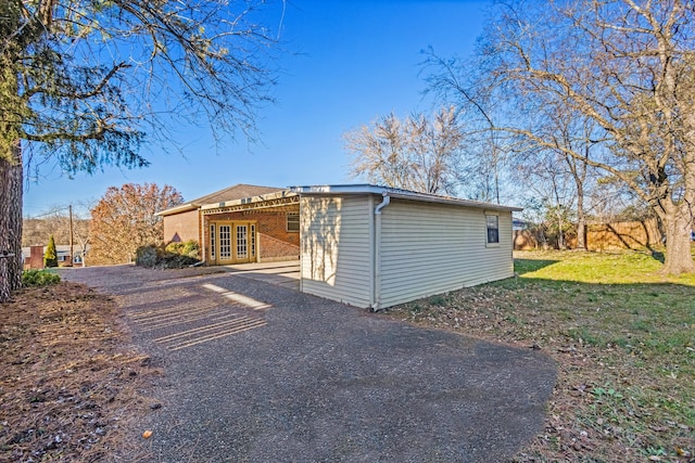 exterior space featuring french doors