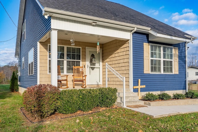 property entrance with a porch