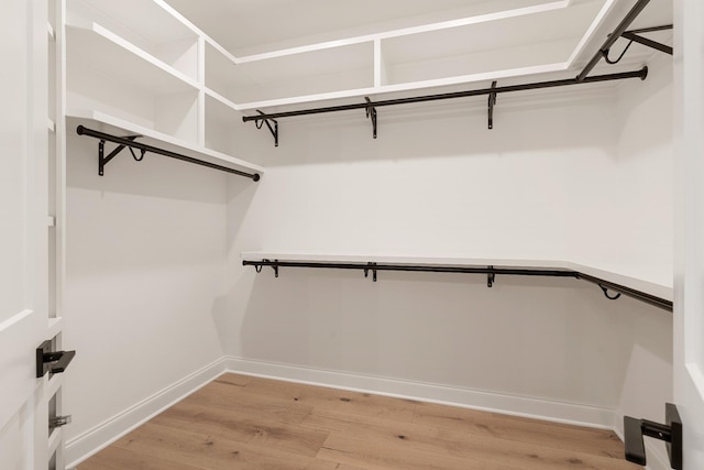 walk in closet featuring light hardwood / wood-style floors