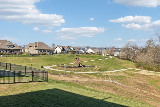 view of community with a lawn