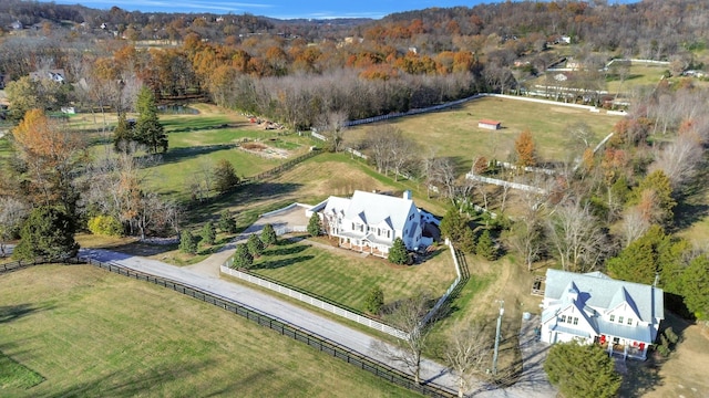 drone / aerial view featuring a rural view