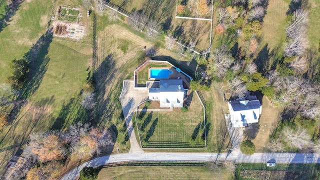 bird's eye view with a rural view