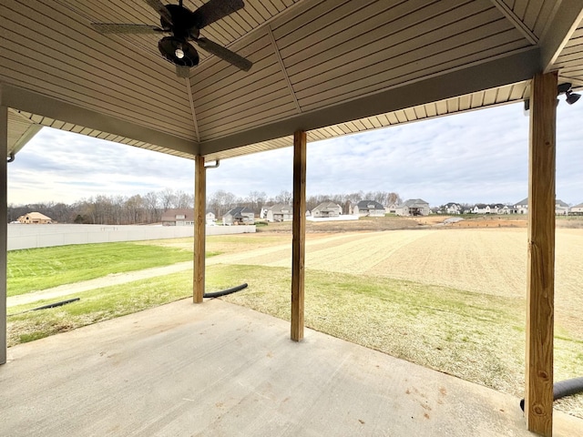 view of patio / terrace featuring ceiling fan