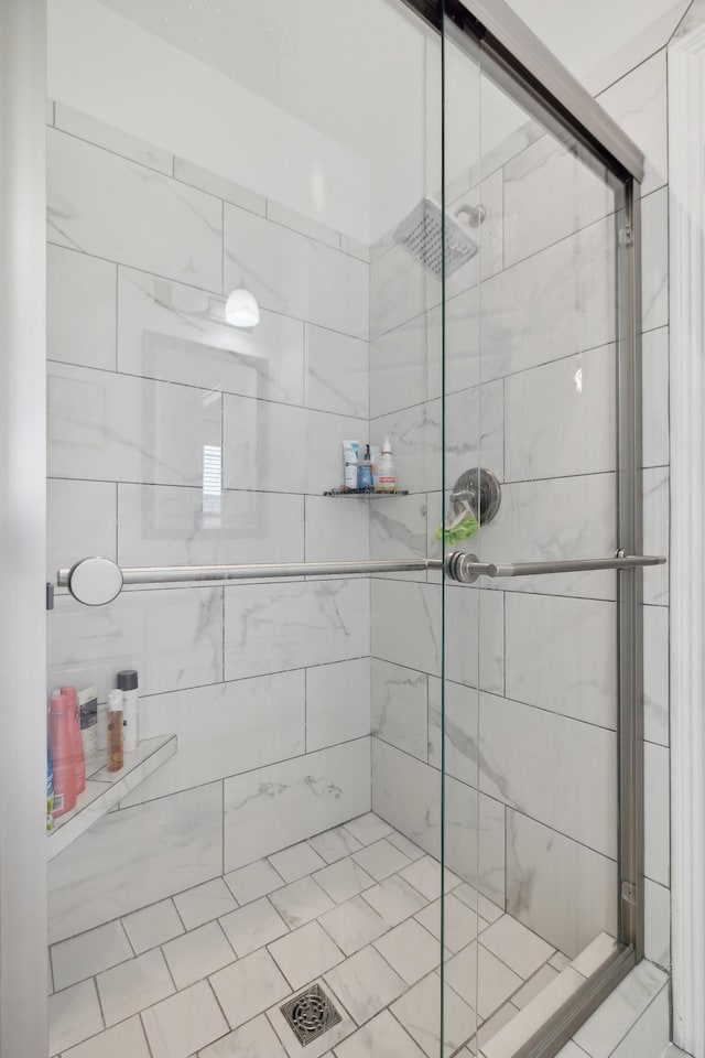 bathroom featuring walk in shower