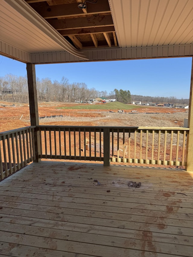 deck featuring a rural view