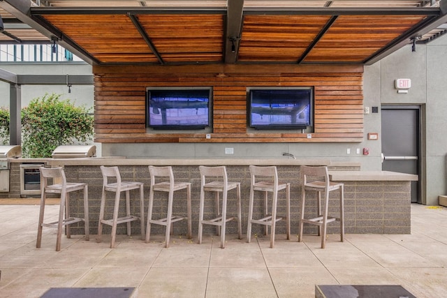 view of patio / terrace with grilling area and an outdoor bar