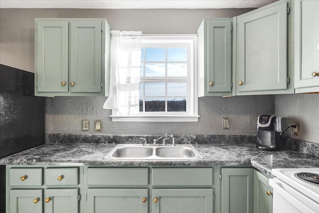 kitchen with sink and tasteful backsplash