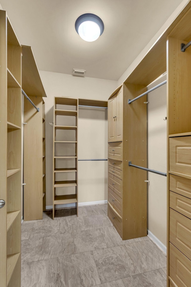 view of walk in closet