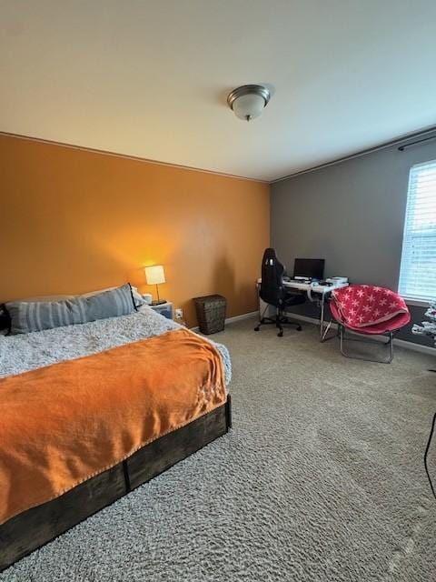 bedroom featuring carpet