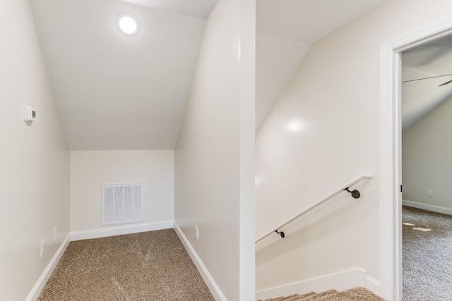 bonus room featuring carpet floors and vaulted ceiling