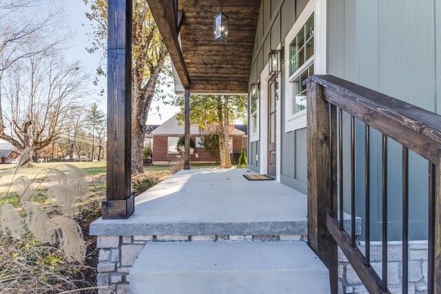 view of patio featuring covered porch