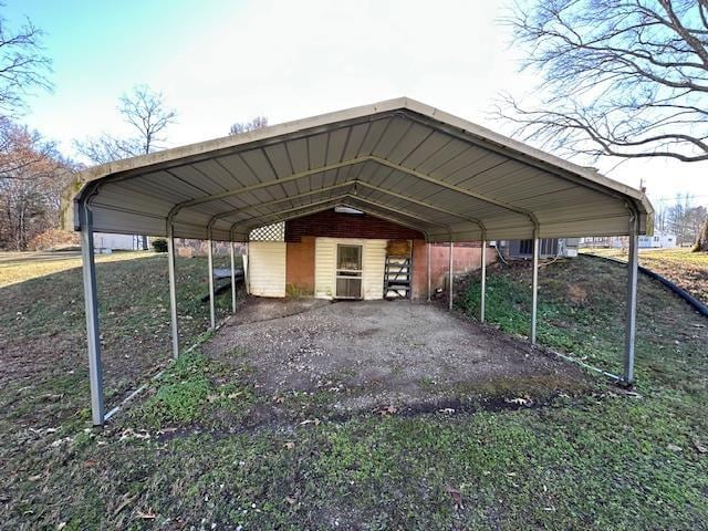 view of car parking featuring a carport