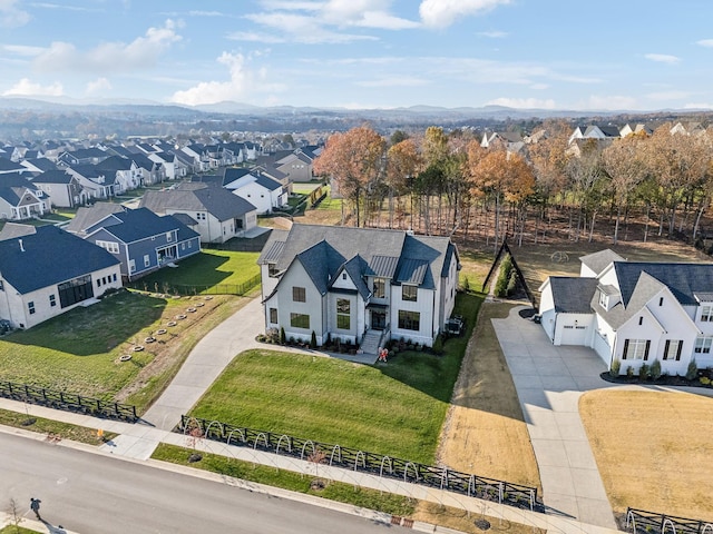 bird's eye view featuring a mountain view