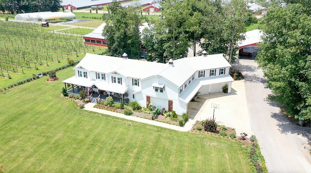 drone / aerial view featuring a rural view