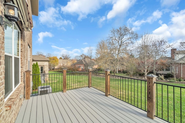 deck with a lawn