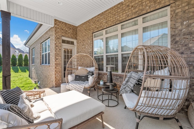 view of patio featuring outdoor lounge area