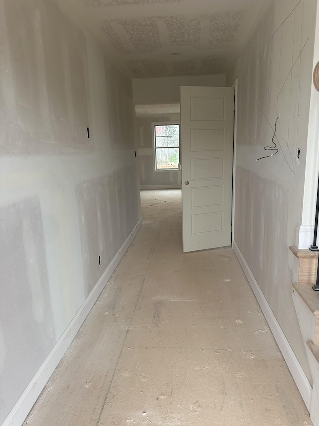 hallway with baseboards