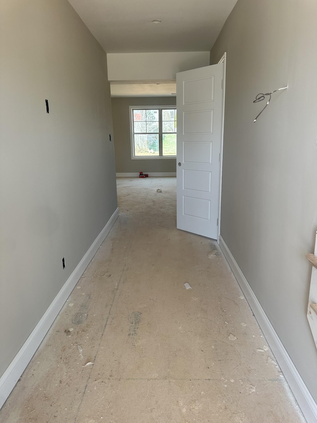 hallway with baseboards