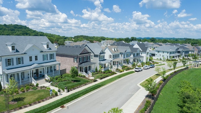 bird's eye view with a residential view