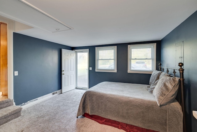 bedroom with carpet