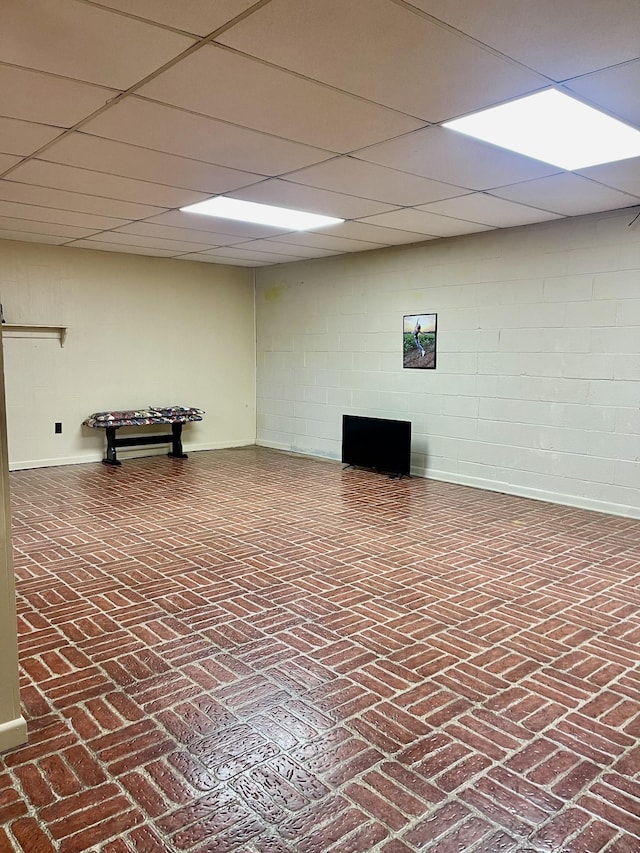 basement with a drop ceiling