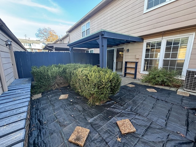 view of patio featuring central air condition unit