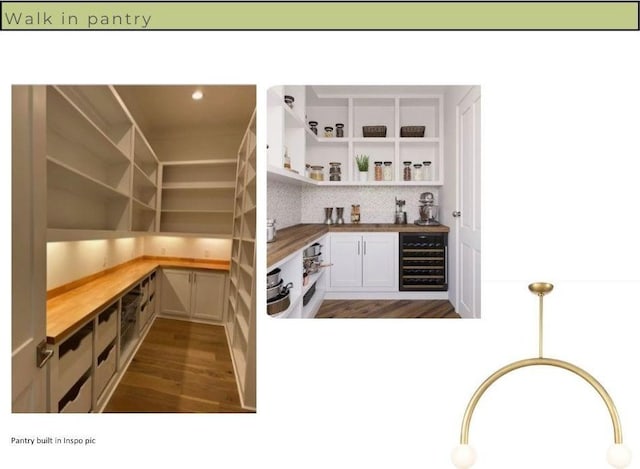 pantry featuring wine cooler