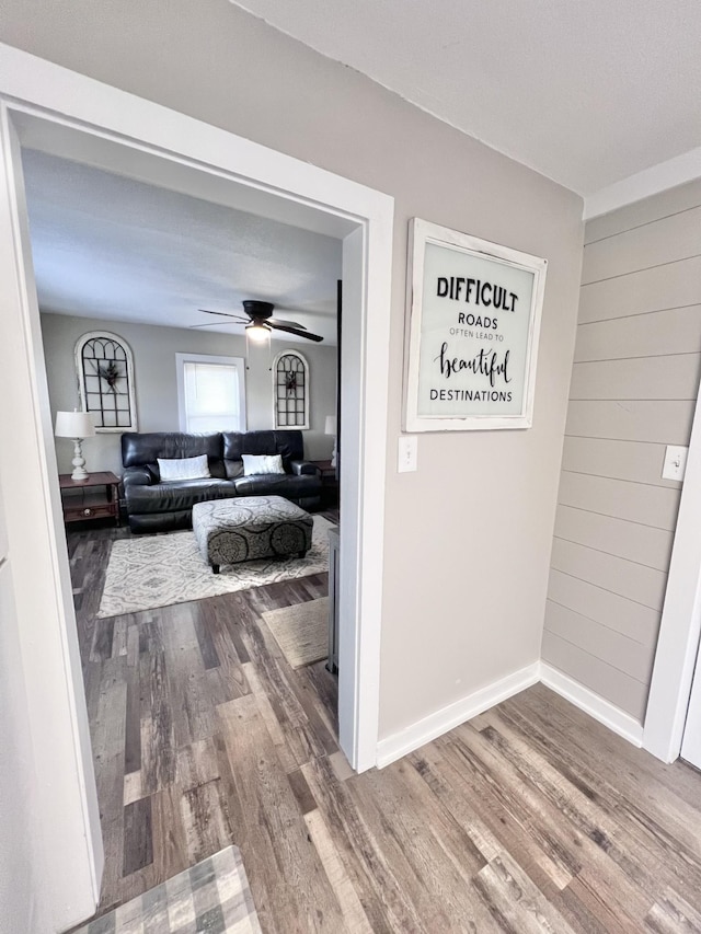 hallway featuring hardwood / wood-style floors