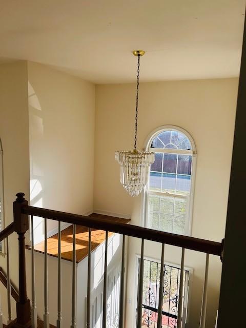 room details with a chandelier