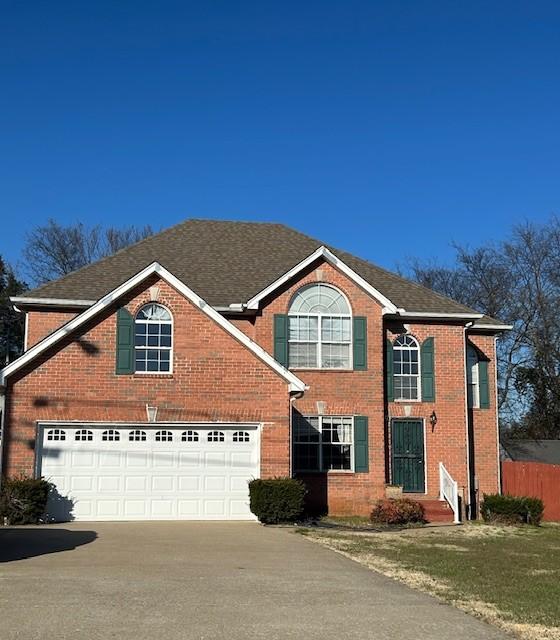 view of property featuring a garage