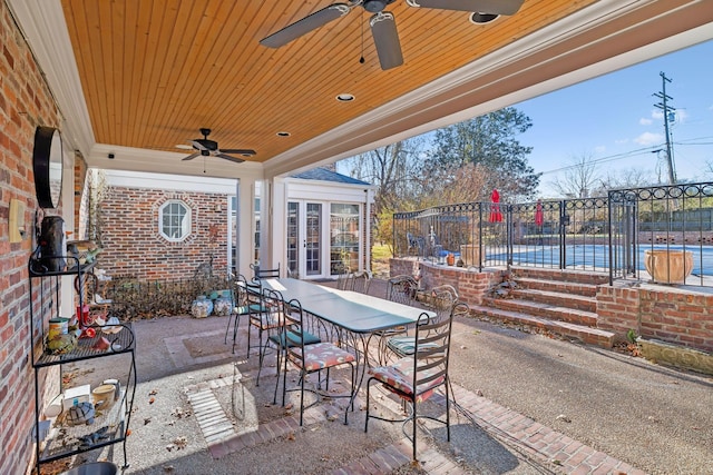 view of patio with ceiling fan