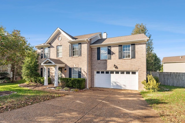 view of front of house with a garage